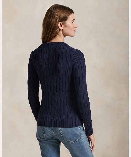 POLO RALPH LAUREN / ポロ ラルフ ローレン ニット・セーター | ケーブルニット コットン Vネック セーター | 詳細3