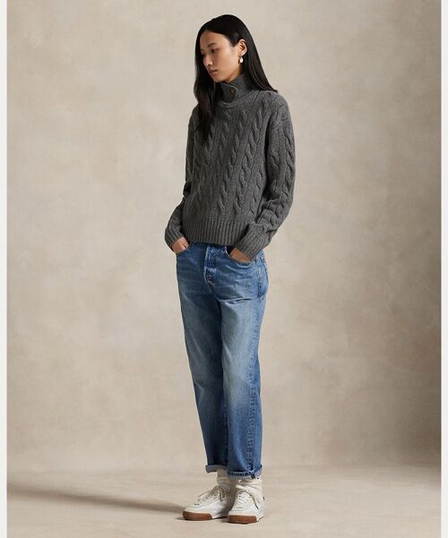 POLO RALPH LAUREN / ポロ ラルフ ローレン ニット・セーター | ケーブルニット ウールカシミヤ ポロ セーター | 詳細2