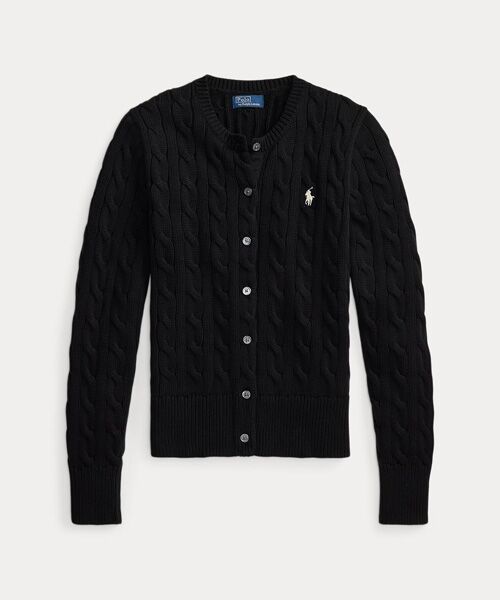 POLO RALPH LAUREN / ポロ ラルフ ローレン カーディガン・ボレロ | ケーブルニット コットン クルーネック カーディガン | 詳細1