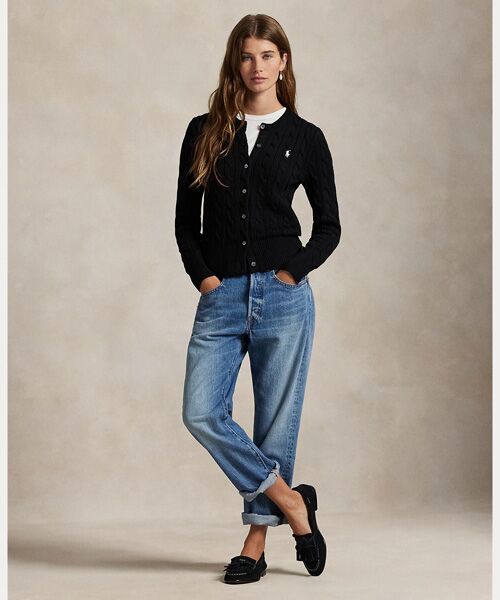 POLO RALPH LAUREN / ポロ ラルフ ローレン カーディガン・ボレロ | ケーブルニット コットン クルーネック カーディガン | 詳細2