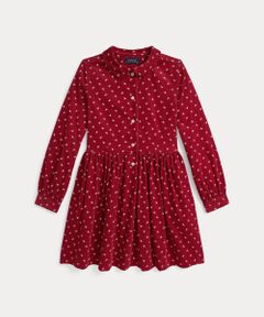 POLO RALPH LAUREN / ポロ ラルフ ローレン ミニ丈・ひざ丈ワンピース | (ガールズ 7才～16才)プリンテッド コットン コーデュロイ シャツドレス