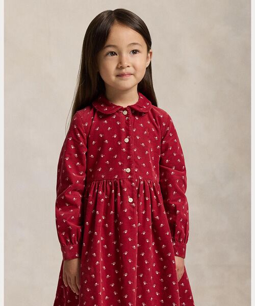 POLO RALPH LAUREN / ポロ ラルフ ローレン ミニ丈・ひざ丈ワンピース | (ガールズ 2才～6才)フローラル コットン コーデュロイ シャツドレス | 詳細3