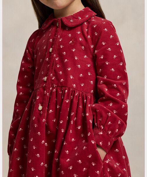 POLO RALPH LAUREN / ポロ ラルフ ローレン ミニ丈・ひざ丈ワンピース | (ガールズ 2才～6才)フローラル コットン コーデュロイ シャツドレス | 詳細4