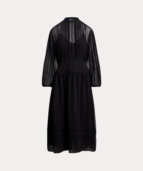 POLO RALPH LAUREN / ポロ ラルフ ローレン ロング・マキシ丈ワンピース | レーストリム ジョーゼット ドレス | 詳細1