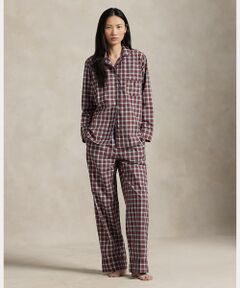 チェック ロングスリーブ パジャマ セット