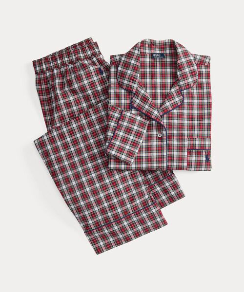 チェック ロングスリーブ パジャマ セット