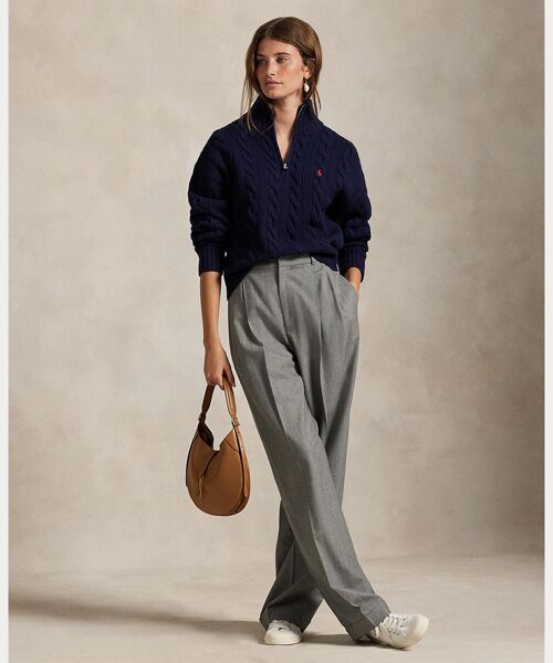 POLO RALPH LAUREN / ポロ ラルフ ローレン ニット・セーター | ケーブル ウールカシミヤ ハーフジップ セーター | 詳細2