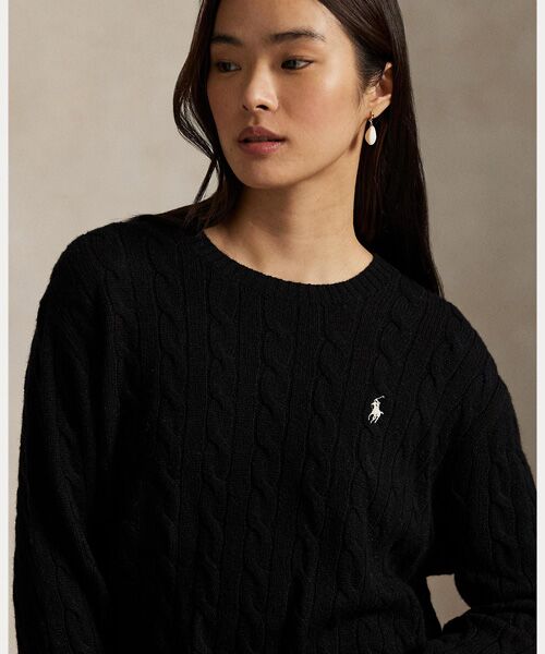POLO RALPH LAUREN / ポロ ラルフ ローレン ニット・セーター | ケーブル ウールカシミヤ クルーネック セーター | 詳細4