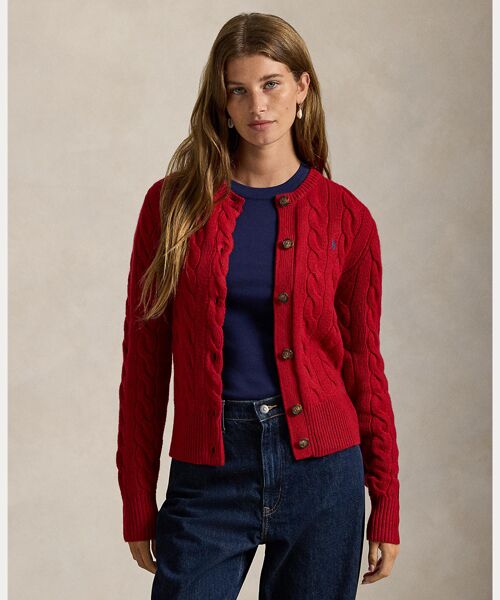 ケーブルニット ウールカシミヤ カーディガン （カーディガン・ボレロ