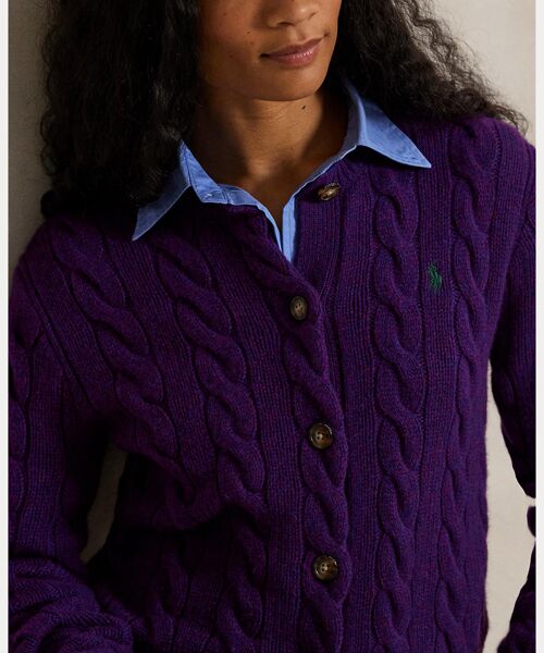 ケーブルニット ウールカシミヤ カーディガン （カーディガン・ボレロ