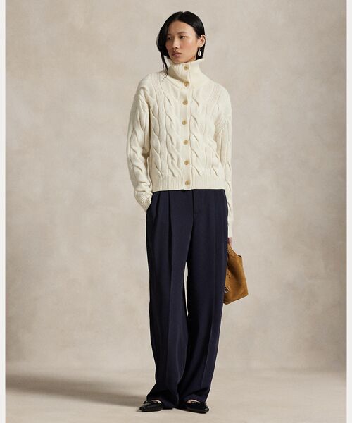 POLO RALPH LAUREN / ポロ ラルフ ローレン カーディガン・ボレロ | ケーブル ウールカシミヤ ファネルネック カーディガン | 詳細2