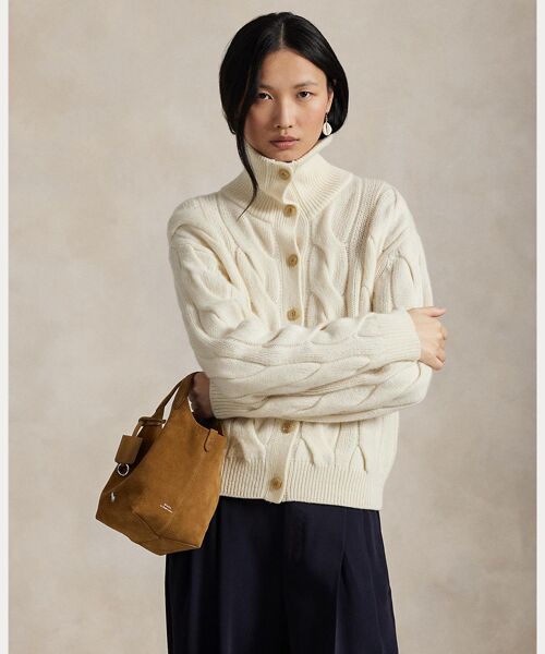 POLO RALPH LAUREN / ポロ ラルフ ローレン カーディガン・ボレロ | ケーブル ウールカシミヤ ファネルネック カーディガン | 詳細5