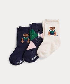 POLO RALPH LAUREN / ポロ ラルフ ローレン ソックス | (ベビー)Polo ベア クルー ソックス 3パック ギフト セット