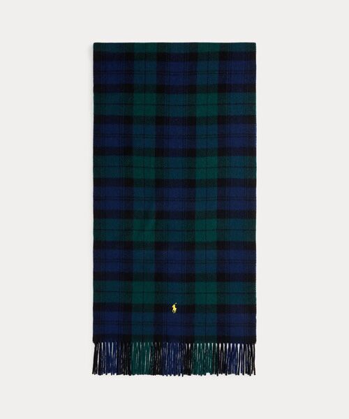 POLO RALPH LAUREN / ポロ ラルフ ローレン マフラー・ショール・スヌード・ストール | チェック フリンジトリム ウール マフラー | 詳細1