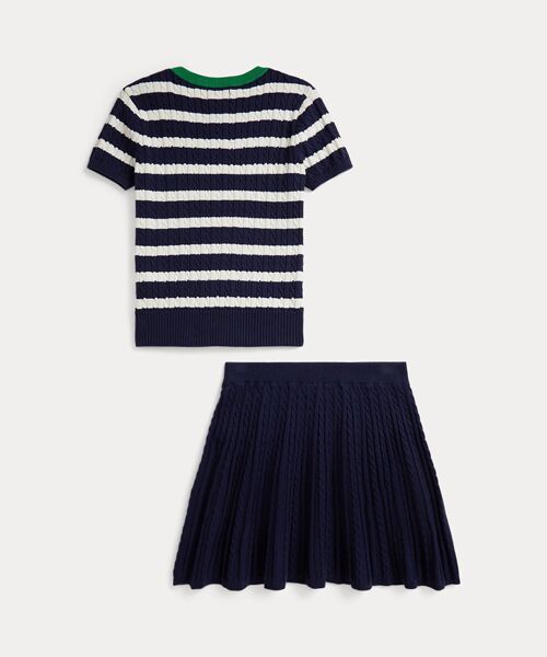 POLO RALPH LAUREN / ポロ ラルフ ローレン ニット・セーター | (ガールズ 7才~16才)ストライプド コットン セーター & スカート セット | 詳細1