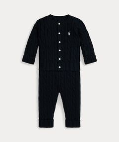 POLO RALPH LAUREN / ポロ ラルフ ローレン ロンパース | (ベビー)ケーブルニット コットン カーディガン & パンツ セット
