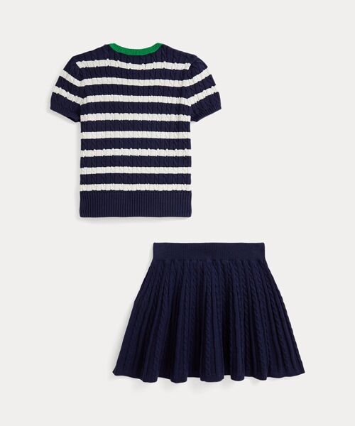 POLO RALPH LAUREN / ポロ ラルフ ローレン ニット・セーター | (ガールズ 2才~6才)ストライプド コットン セーター & スカート セット | 詳細1