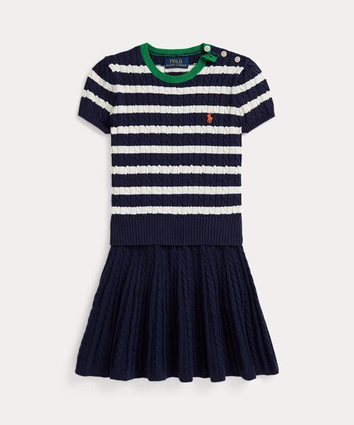 POLO RALPH LAUREN / ポロ ラルフ ローレン ニット・セーター | (ガールズ 2才~6才)ストライプド コットン セーター & スカート セット(410ネイビー)