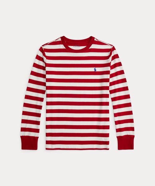 POLO RALPH LAUREN / ポロ ラルフ ローレン Tシャツ | (ボーイズ 8才～20才)ストライプド コットン ロングスリーブ Tシャツ（600レッド）