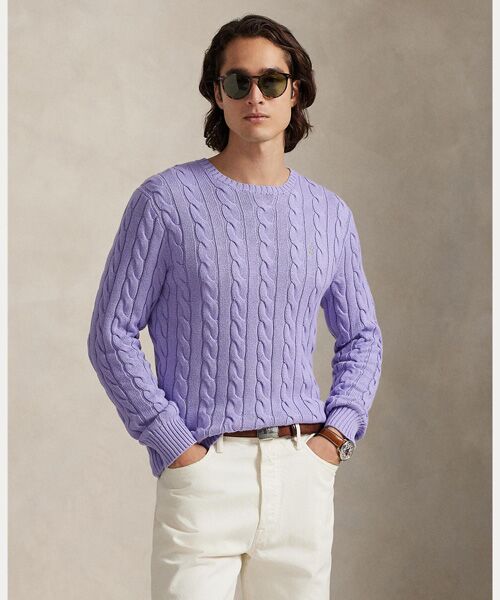 POLO RALPH LAUREN / ポロ ラルフ ローレン ニット・セーター | ケーブルニット コットン セーター（500パープル）