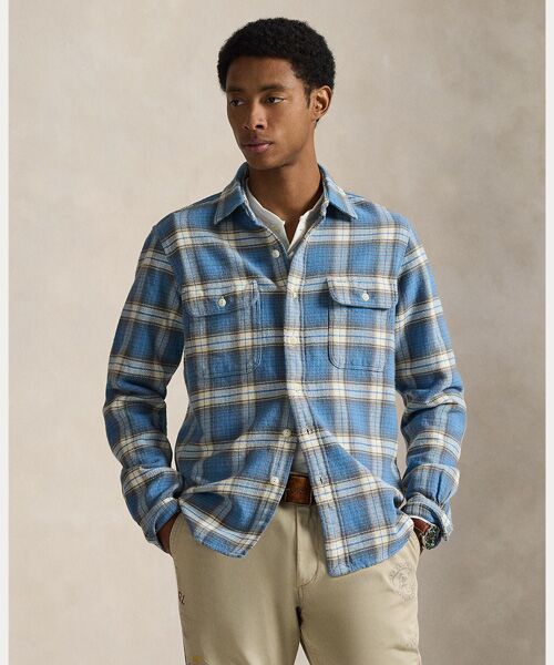 POLO RALPH LAUREN / ポロ ラルフ ローレン シャツ・ブラウス | クラシック フィット チェック フランネル ワークシャツ（400ブルー）