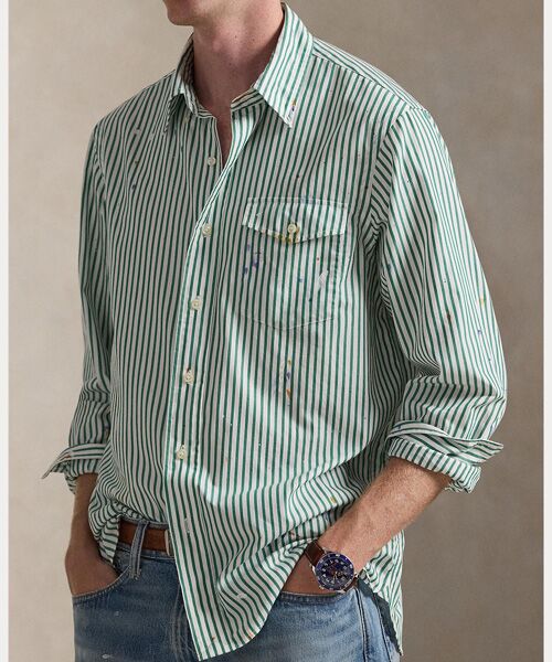 POLO RALPH LAUREN / ポロ ラルフ ローレン シャツ・ブラウス | クラシック フィット ペイントスプラッター ストライプド シャツ | 詳細4