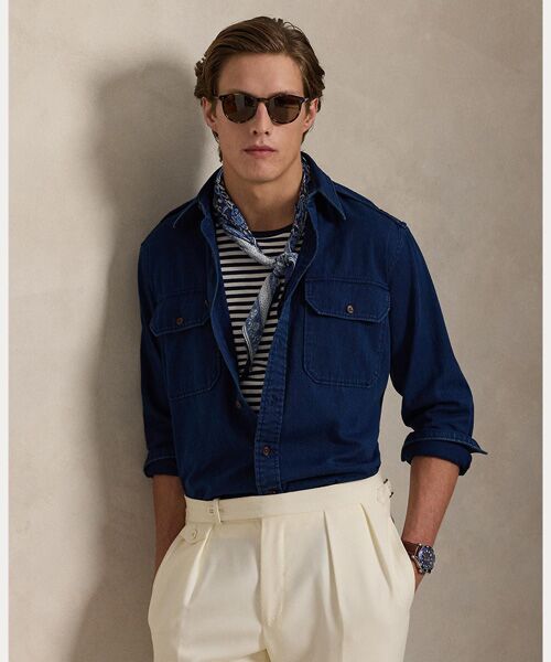 POLO RALPH LAUREN / ポロ ラルフ ローレン シャツ・ブラウス | クラシック フィット インディゴ チノ ワークシャツ（400ブルー）