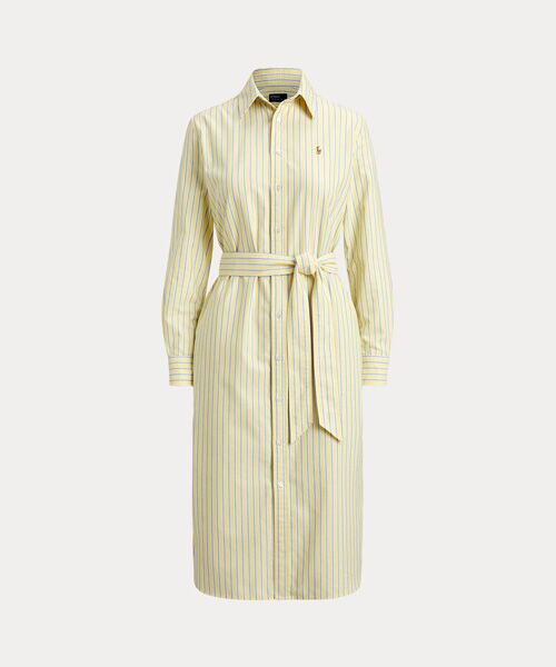 POLO RALPH LAUREN / ポロ ラルフ ローレン ロング・マキシ丈ワンピース | ストライプド コットン オックスフォード ベルテッド シャツドレス | 詳細1