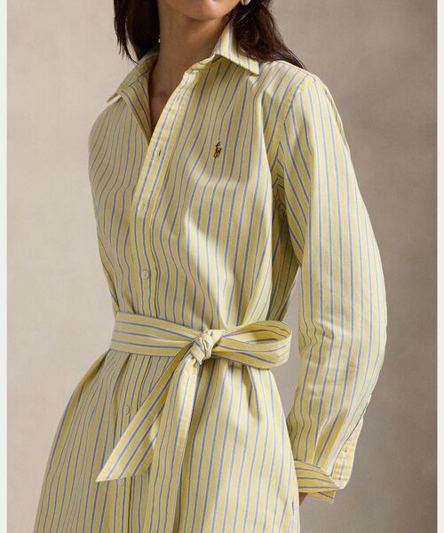 POLO RALPH LAUREN / ポロ ラルフ ローレン ロング・マキシ丈ワンピース | ストライプド コットン オックスフォード ベルテッド シャツドレス | 詳細4