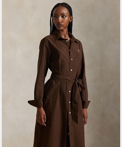 POLO RALPH LAUREN / ポロ ラルフ ローレン ロング・マキシ丈ワンピース | コットンリネン ベルテッド シャツドレス | 詳細2