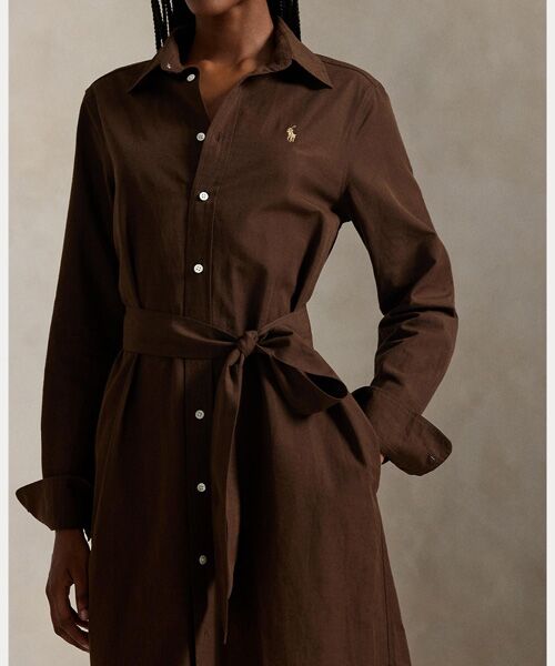 POLO RALPH LAUREN / ポロ ラルフ ローレン ロング・マキシ丈ワンピース | コットンリネン ベルテッド シャツドレス | 詳細4