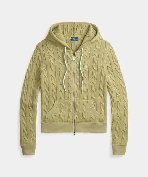 POLO RALPH LAUREN / ポロ ラルフ ローレン パーカー | ケーブルニット コットン フルジップ フーディ | 詳細1