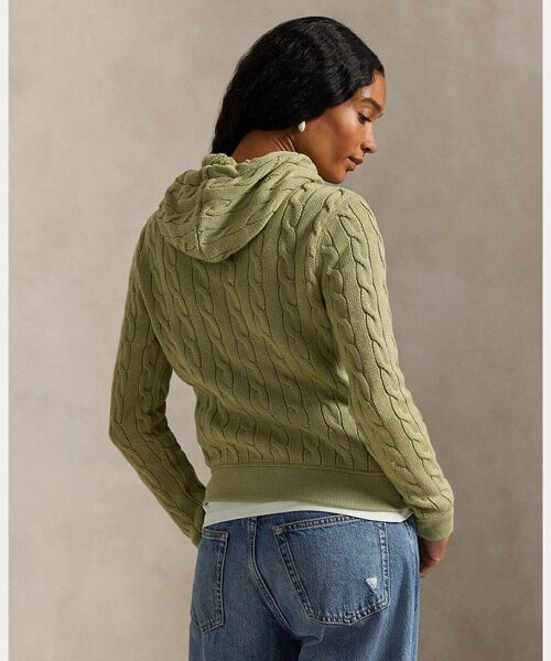 POLO RALPH LAUREN / ポロ ラルフ ローレン パーカー | ケーブルニット コットン フルジップ フーディ | 詳細3