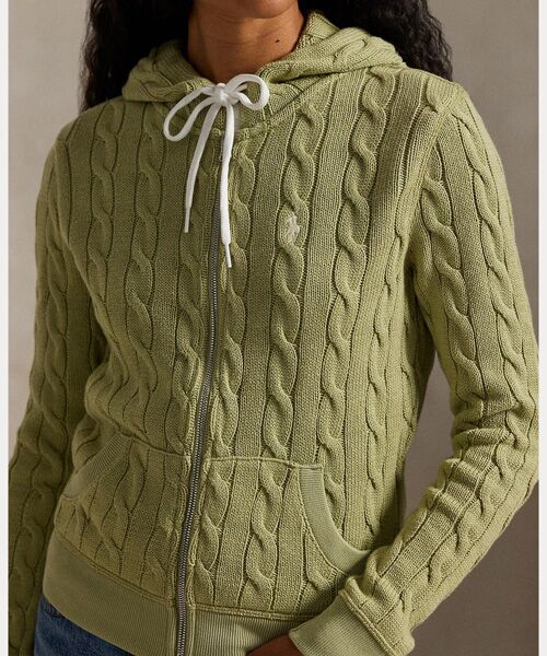 POLO RALPH LAUREN / ポロ ラルフ ローレン パーカー | ケーブルニット コットン フルジップ フーディ | 詳細4