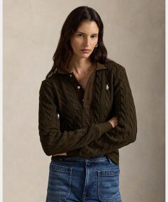 POLO RALPH LAUREN / ポロ ラルフ ローレン ポロシャツ | ケーブルニット コットン ロングスリーブ ポロシャツ