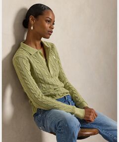 POLO RALPH LAUREN / ポロ ラルフ ローレン ポロシャツ | ケーブルニット コットン ロングスリーブ ポロシャツ