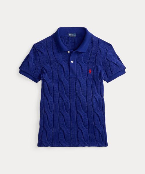 POLO RALPH LAUREN / ポロ ラルフ ローレン ポロシャツ | ケーブルニット コットン ポロシャツ | 詳細1