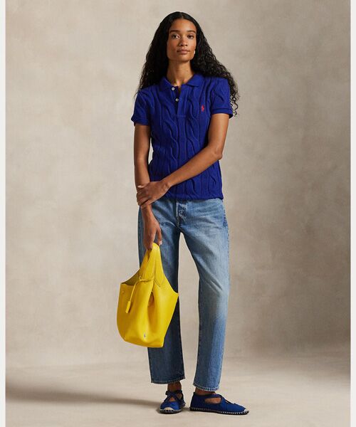 POLO RALPH LAUREN / ポロ ラルフ ローレン ポロシャツ | ケーブルニット コットン ポロシャツ | 詳細2