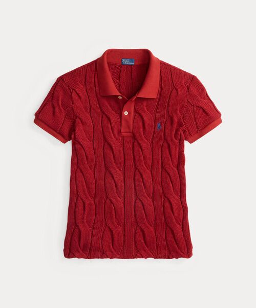 POLO RALPH LAUREN / ポロ ラルフ ローレン ポロシャツ | ケーブルニット コットン ポロシャツ | 詳細1