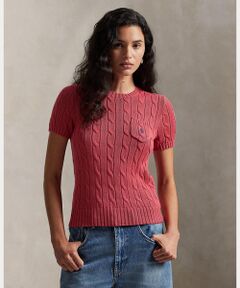 POLO RALPH LAUREN / ポロ ラルフ ローレン ニット・セーター | ケーブルニット コットン ショートスリーブ セーター