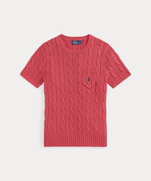 POLO RALPH LAUREN / ポロ ラルフ ローレン ニット・セーター | ケーブルニット コットン ショートスリーブ セーター | 詳細1