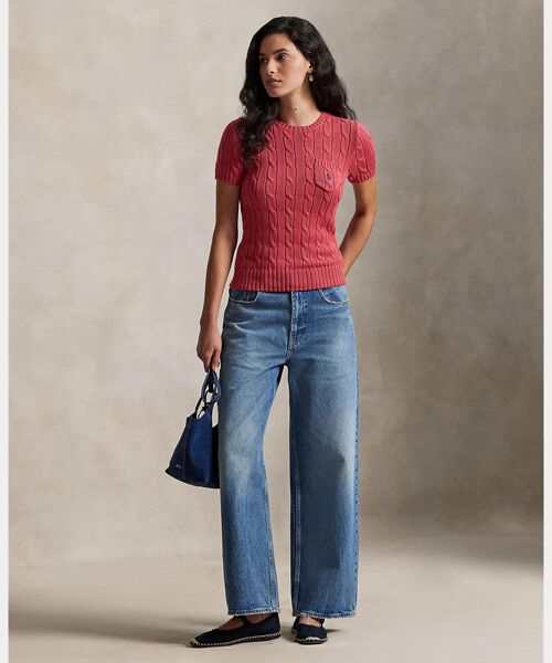 POLO RALPH LAUREN / ポロ ラルフ ローレン ニット・セーター | ケーブルニット コットン ショートスリーブ セーター | 詳細2