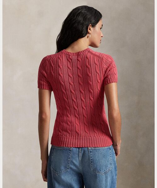 POLO RALPH LAUREN / ポロ ラルフ ローレン ニット・セーター | ケーブルニット コットン ショートスリーブ セーター | 詳細3