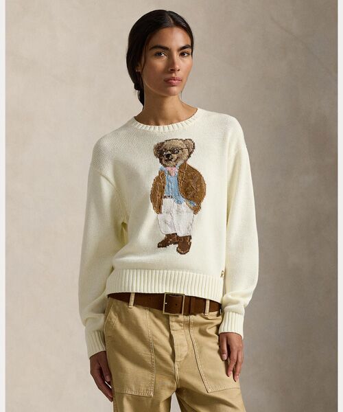 POLO RALPH LAUREN / ポロ ラルフ ローレン ニット・セーター | Polo ベア コットン クルーネック セーター（101ナチュラル）