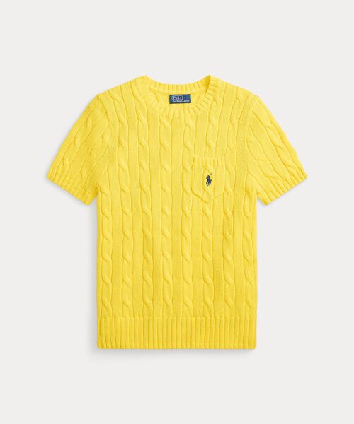 POLO RALPH LAUREN / ポロ ラルフ ローレン ニット・セーター | ケーブルニット コットン ショートスリーブ セーター | 詳細1
