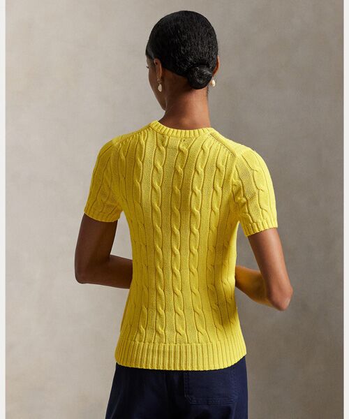 POLO RALPH LAUREN / ポロ ラルフ ローレン ニット・セーター | ケーブルニット コットン ショートスリーブ セーター | 詳細3