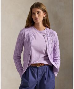 POLO RALPH LAUREN / ポロ ラルフ ローレン カーディガン・ボレロ | ケーブルニット コットン クルーネック カーディガン