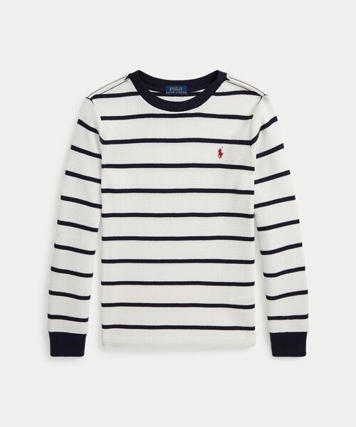POLO RALPH LAUREN / ポロ ラルフ ローレン Tシャツ | (ボーイズ 2才～7才)ストライプド ワッフル コットン ロングスリーブ Tシャツ（999マルチカラー）