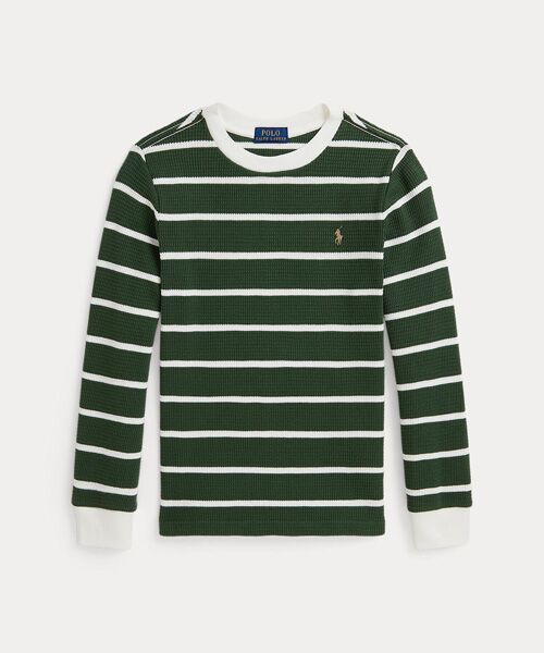 POLO RALPH LAUREN / ポロ ラルフ ローレン Tシャツ | (ボーイズ 2才～7才)ストライプド ワッフル コットン ロングスリーブ Tシャツ（999マルチカラー）