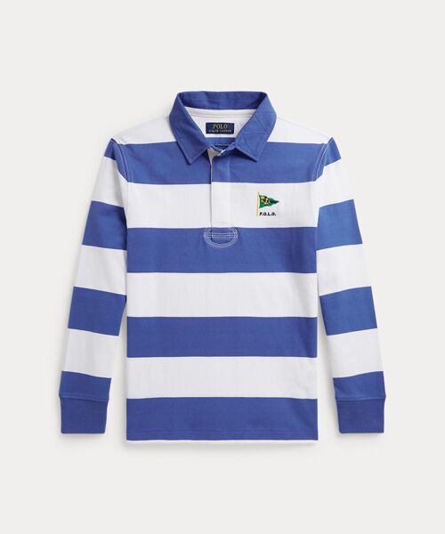 POLO RALPH LAUREN / ポロ ラルフ ローレン カットソー | (ボーイズ 8才～20才)ノーティカルインスパイアード コットン ラグビー シャツ（100ホワイト）